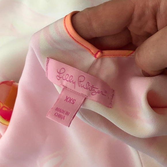 lilly Pulitzer pink y2k 90s style asymmetrical dress in size xxs - Picture 3 of 3